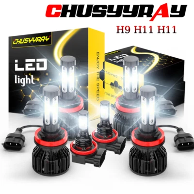 For Buick Allure 2005-2010 H9+H11+H11 LED Headlight Hi/Lo Fog Light Bulbs Combo - Image 1 of 4