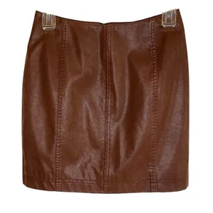 NEW Free People woman's size 2 vegan suede modern femme gingerbread mini skirt - Picture 1 of 8