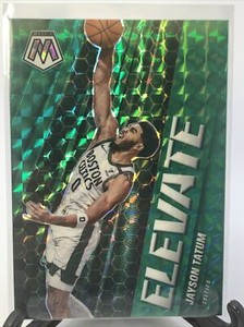 2020-21 Panini Mosaic - Elevate Mosaic Green Prizm #25 Jayson Tatum