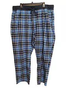 Nautica Men's Lounge Sleep Pants Drawstring with Pockets Blue Gray Plaid Sz XL - Picture 1 of 8
