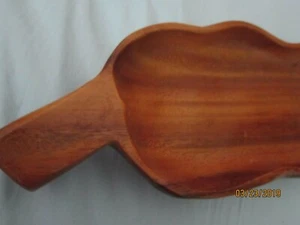 Genuine Monkey Pod Hand Crafted ABERDEEN of Hawaii Wood Dish Bowl 5x16" Vintage - Picture 1 of 3
