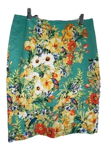 GORGEOUS Eric Signature Cotton Stretch Pencil Skirt 4 Floral Print Lined - Picture 1 of 5