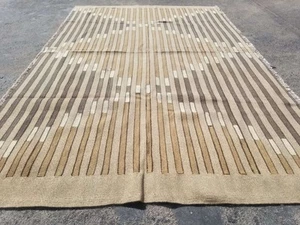 Fine Vintage Traditional Hand Made Oriental Wool Beige Kilim 6.5x4ft - Picture 1 of 11
