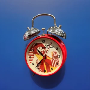 McDonald's Vintage Ronald McDonald 2 Bell Wind-up Alarm Clock - Picture 1 of 6