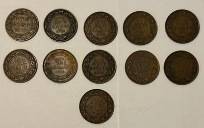 11  Canada Large Cents from 1910-1920 all dates - Image 1 of 2