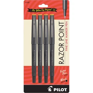 PILOT Razor Point Fine Line Marker Stick Pen Ultra-Fine Point 0.3mm Black 4-Pens - Picture 1 of 3