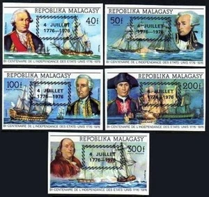 Malagasy 564-565, C164-C166,C167 imperf, MNH. US-200. 4 JULLET 1776-1976 black. - Picture 1 of 2