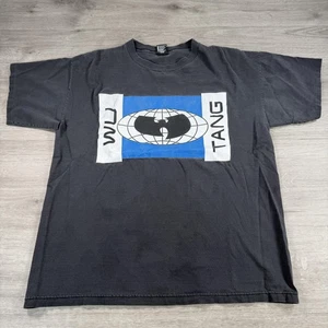 Vintage 90s Wu Tang Shirt Herren XL Schwarz PolyGram Rap Tee Hip Hop Grafik LESEN - Bild 1 von 11