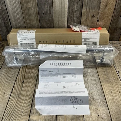 Toallero Pottery Barn Pearson Metal Pulido Níquel Cromo 18" - Nueva Caja Abierta Foto 1 de 4