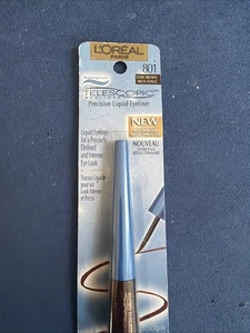 L'Oréal Eyeliner Liquido Impermeabile di Precisione Telescopico, #801 Marrone Scuro **NUOVO** - Foto 1 di 2