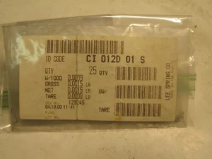 NUEVO EN CAJA 7 PIEZAS RESORTE LEE CI 012D 01 S RESORTE DE COMPRESIÓN .12 x .25 L x 5.4 LB/IN A0578 - Imagen 1 de 2