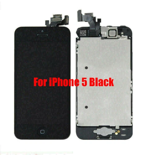 for iPhone 5 5g Black Touch Screen LCD Digitizer Replacement Home Button Camera