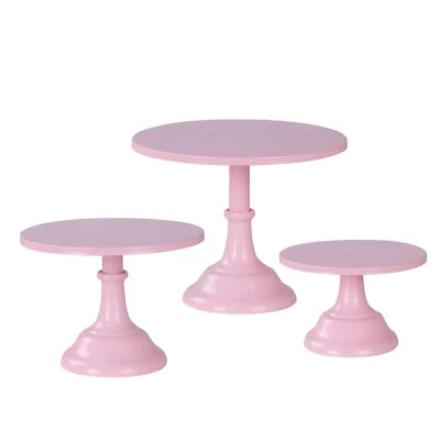 Juego de 3 piezas de soporte de metal para pasteles mesa de postres soporte de pedestal para magdalenas para fiesta Foto 1 de 4