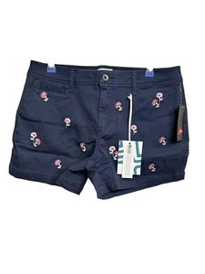 Neu mit Etikett Market & Spruce bestickt Blumen marineblau mittelhohe Shorts - Größe 10 - Bild 1 von 2
