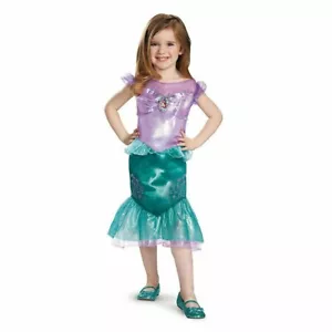 GIRL'S ARIEL CLASSIC THE LITTLE MERMAID TODDLER DELUXE COSTUME Size 3T 4T NEW - Picture 1 of 8