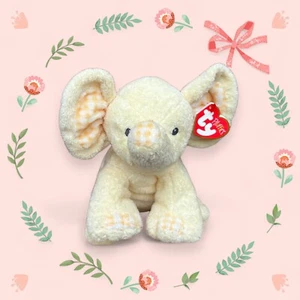 TY Pluffies Reino Unido Nuez Limón Elefante Amarillo Guinga 23 Cm Retirado Con Etiquetas NUEVO - Imagen 1 de 10