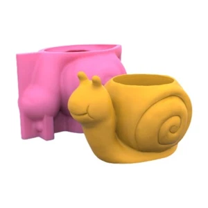 Flower Pot Mold 3D Cartoon Snails Cement Silicone Mould Handmade Craft - Picture 1 of 8
