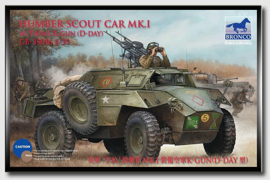 Bronco 1/35 British Humber Scout Car MK.I w/Twins K-Gun (D-Day) - Image 1 of 1