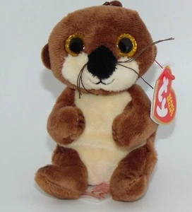New! Ty Beanie Babies Beanie Bellies MITCH the Otter Key Clip Size NWT's - Picture 1 of 2