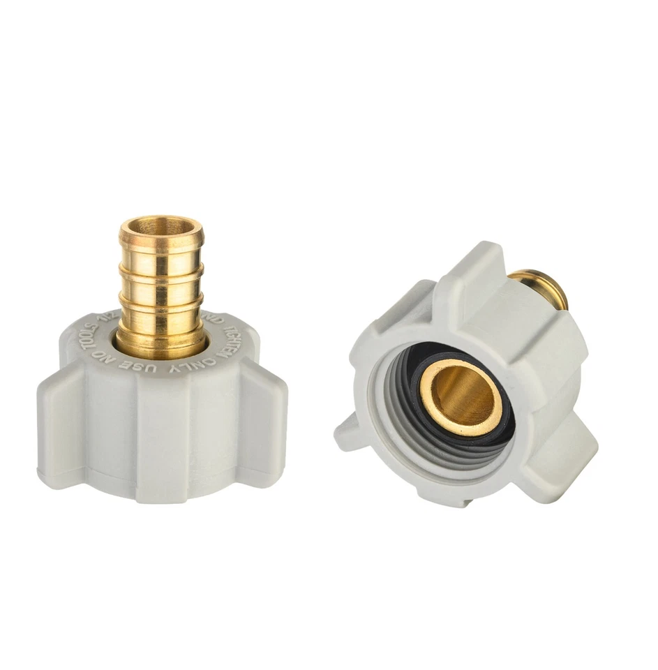 EFIELD 2 PCS 1/2" PEX X 1/2" FEMALE NPT THREADED SWIVEL BRASS CRIMP FITTINGS