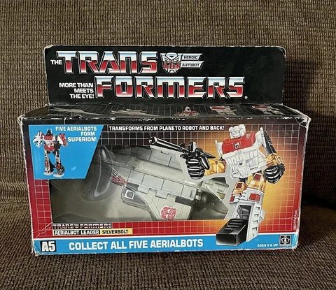 Hasbro Transformers G1 Original Vintage Superions Aerealbots Silverbolt w/ Box Cover