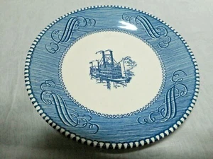 Currier and Ives Royal China Paddle Wheel Blue Steamboat Cup Saucer Vintage  - Picture 1 of 7