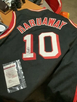 Autographed/Signed TIM HARDAWAY Miami Black Basketball Jersey JSA COA Auto - Image 1 of 3