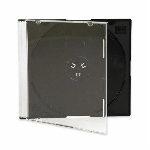100 Slim 5.2 mm Jewel Case Black Single CD DVD Disc Storage Box - Image 1 of 1