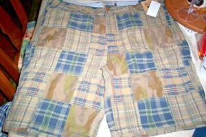 NWT MENS OLDE SCHOOL BRAND MADRAS SHORTS-PATCHWORK CAMO SIZE 38 - Picture 1 of 2