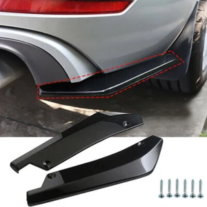 New Universal Gloss Black Car Rear Bumper Lip Diffuser Splitter Canard Protector - Picture 1 of 7