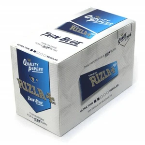 Rizla blau schmal normal echtes dünnes Blättchen BOX MIT 100 HEFTEN - Bild 1 von 1