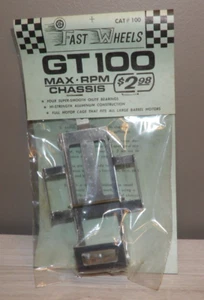 VINTAGE FAST WHEELS GT100 MAX RPM HI STRENGTH ALUMINUM CHASSIS 1/24 SCALE NOS - Picture 1 of 5