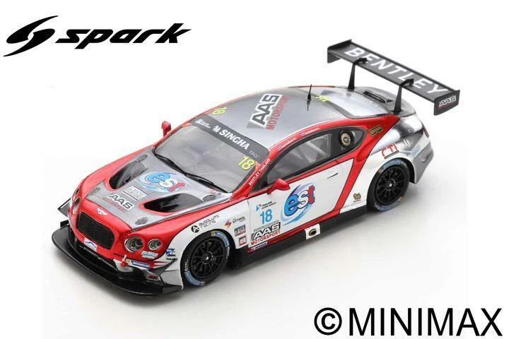 SPARK MODEL SA161 BENTLEY CONTINENTAL GT3 N.18 THAILAND S.SERIES 2018 VUTTHIKORN - Photo 1/1