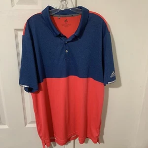ADIDAS GOLF Men's CLIMACHILL HEATHER Short Sleeve Polo Shirt Shock Red Sz XL - Picture 1 of 7