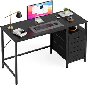 Home Office Computer Desk with 3 Drawers, Modern Simple Gaming Desk with Metal F - Picture 1 of 8
