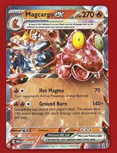Juego de cartas coleccionables Pokémon Magcargo EX 029/167 doble raro Twilight Masquerade S&V inglés casi nuevo - Imagen 1 de 2