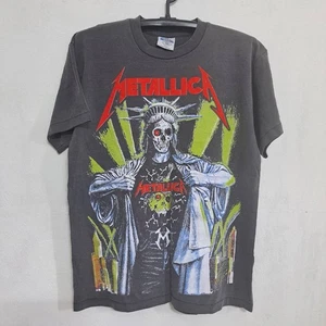Camiseta Metallica Rock Band vintage reimpresión negra desvanecida talla L 21"/27" - Imagen 1 de 9