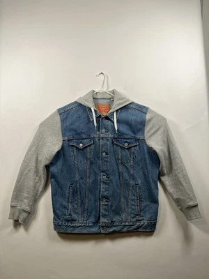 Chaqueta de Camionero LEVI'S Denim Híbrida con Capucha Para Hombre TALLA XXL Azul Gris Jean Foto 1 de 4