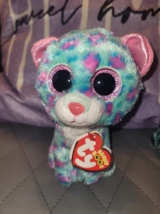 TY Beanie Boo Claire’s Exclusive Sydney the Leopard 6” Original Etikett Teal Pink - Bild 1 von 10