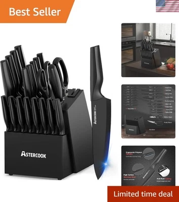 Knife Set 21 Pieces Kitchen Knife Sets with Block Sharpener Dishwasher Safe