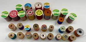 Lot of 30 + Vintage & Modern Thread Spools – Mixed Brands & Colors - Picture 1 of 4