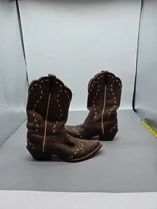 Botas occidentales Ariat 15766 de cuero marrón con cordones punta corta, para mujer talla 7 B” - Imagen 1 de 12