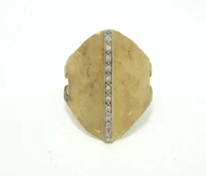 STILVOLLES 14K GELBGOLD HANDGESCHMIEDET HAMMERFINISH 0,055CT.  4.3G - Bild 1 von 6