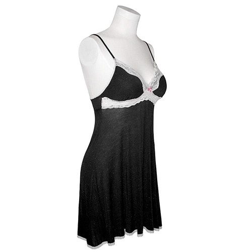 UNDERCOVER Mini abito slip babydoll nero glitter Victoria's Secret taglia S boudoir gotico