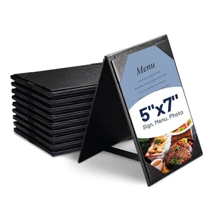 WeChef Confezione 10 Menù 5"x7" Doppio Lato Porta Telaio A Tavolo Tenda Ristorante Caffè - Foto 1 di 9