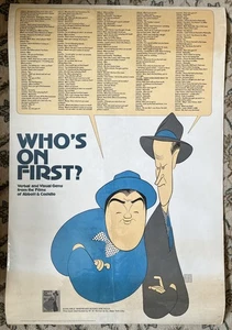 "Who's On First?" 1973 Promo Abbott & Costello Print Poster Al Hirshfeld Art Z1 - Picture 1 of 3