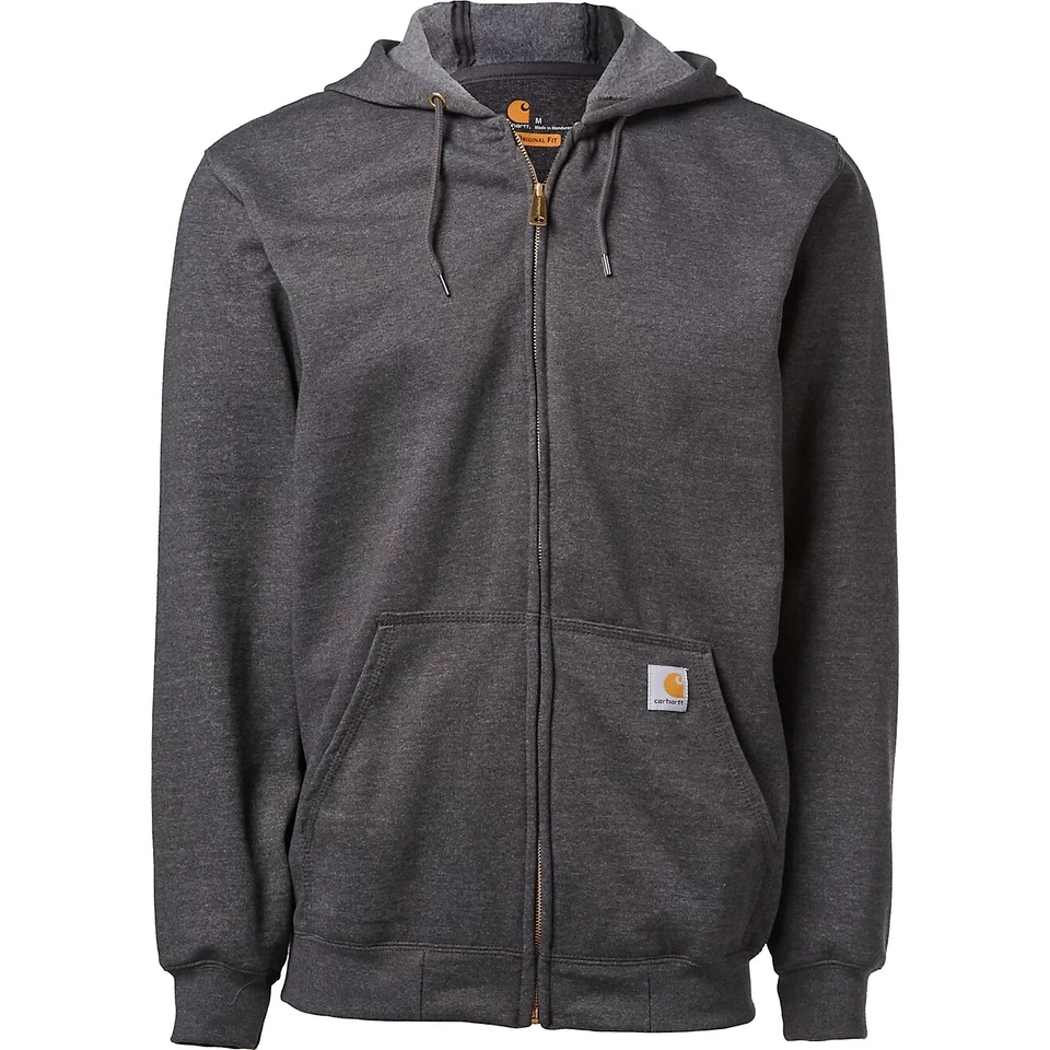 Carhartt K122 Hoodie Men's Medium Black Loose Fit Full Zip Heavyweight Workwear