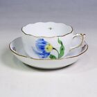 Herend Tea Cup Saucer Tulip Kitty Blue Used