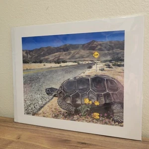 Jen Shakti SLOW Signed Print Desert Tortoise Morongo Valley California 11x9in - Picture 1 of 3
