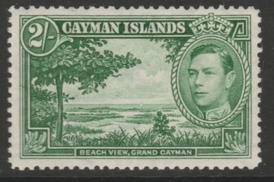 Cayman Is COMO NUEVO sg124a GVI 1938-48 2 verde profundo Foto 1 de 2